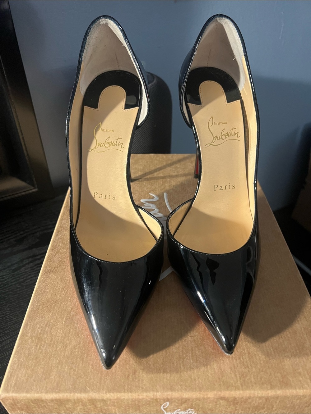 Christian Louboutin Black Patent Leather Pointed Pumps